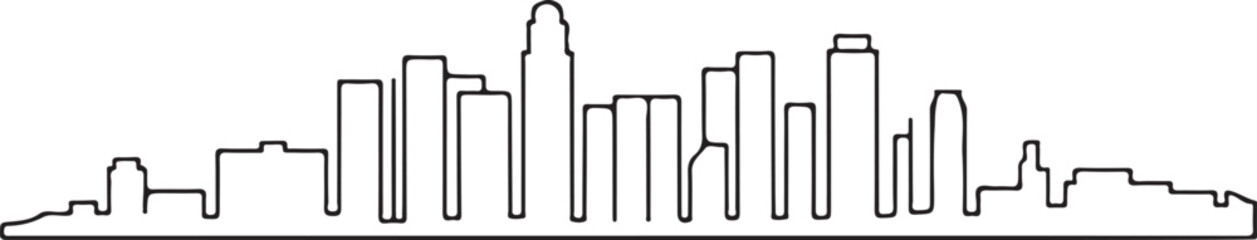 Los Angeles Skyline Silhouette – Minimalist Black Vector Cityscape
