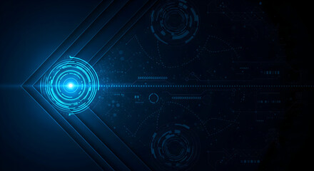 Modern technology background with glowing blue digital interface elements