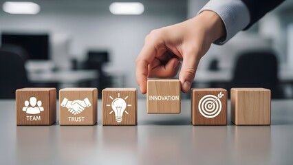 Business Team Trust Innovation and Goal Orientation for Success