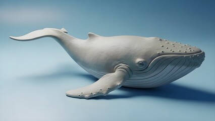 Clay-sculpted Humpback Whale