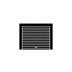 Black silhouette of a closed roller garage door shutter