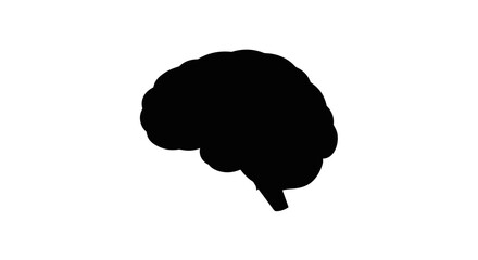 Silhouette of a Human Brain Symbol of Intelligence and Thought.