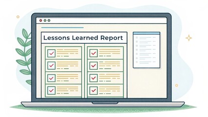 A Lessons Learned Report displayed on a computer screen
