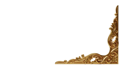 Elegant golden ornamental corner design element for luxury invitations or frames