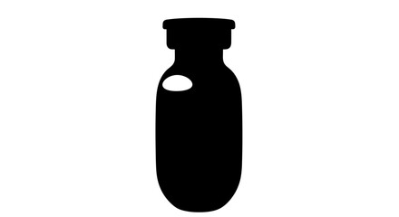Silhouette of a Milk Bottle Dairy Product Illustration.