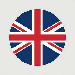 Obraz premium Iconic flag of the United Kingdom on round background design