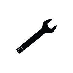 Black silhouette of a combination wrench on white tool
