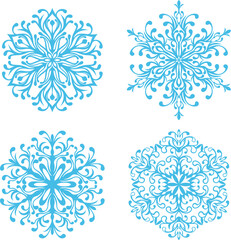 Snowflakes. Vector winter isolated decoration.