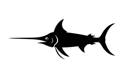 Silhouette of a Swordfish A Majestic Marine Predator.