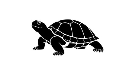 Silhouette of a Turtle with Detailed Shell Pattern 1.