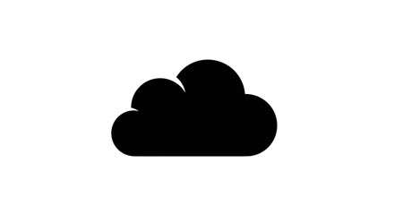 Simple Black Cloud Icon on White Background for Weather Forecast.