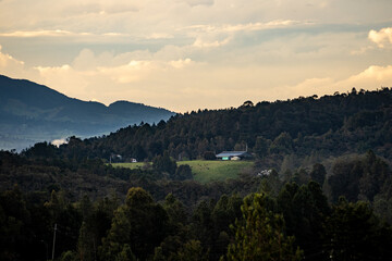 sunset in the mountains