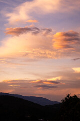 sunset over the mountains