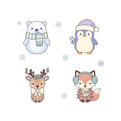Cute Reindeer Kawaii Winter Character