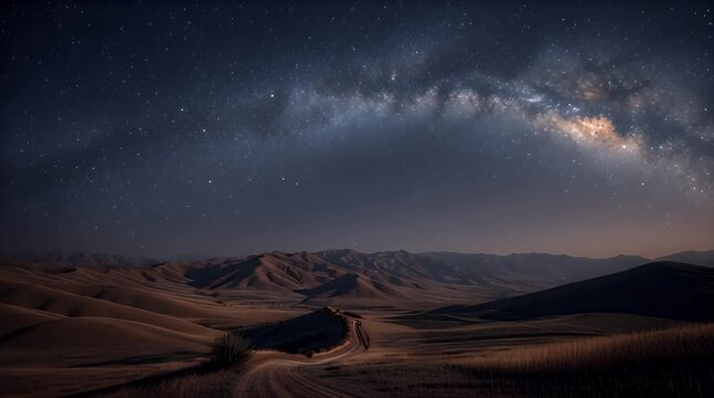 Milky Way Arching Over Desert Canyon