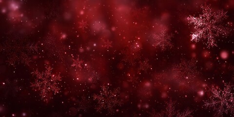 Fototapeta premium Numerous sparkling crystalline ice shapes drift across a deep crimson background texture