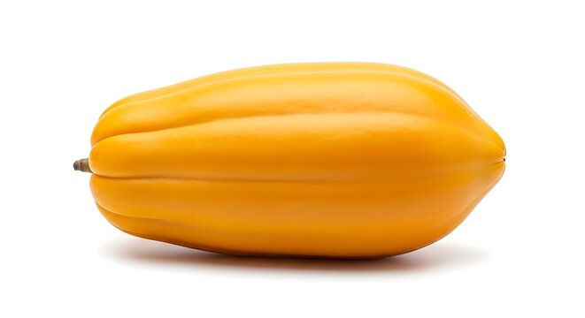 Single bright orange squash isolated on a white background