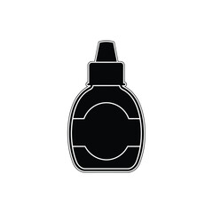 Black silhouette of a dropper bottle with label space