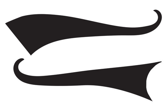 Swoosh and swash tails. Swooshes text tail for baseball design. Sports swash underline shapes in retro style. Swish typography font element for athletics, baseball, football.