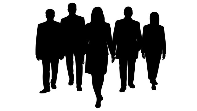 Business team silhouette corporate group people success