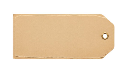Isolated Brown Tag, Paper Label with Hole for String – Retail Merchandise Price Tag