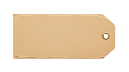 Isolated Brown Tag, Paper Label with Hole for String – Retail Merchandise Price Tag