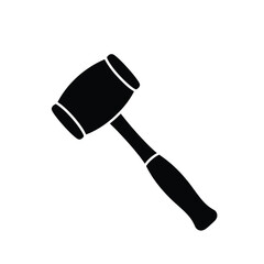 Black silhouette of a gavel on white background hammer