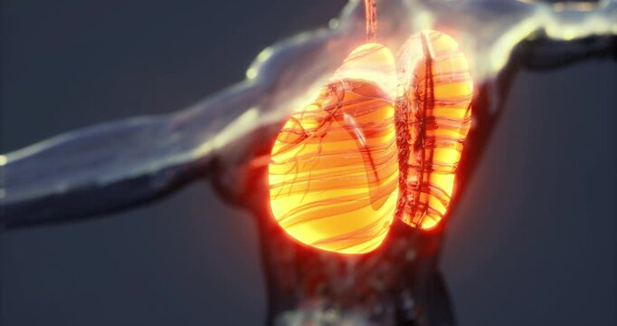 This illustration highlights the structure of human lungs, showcasing the intricate anatomy and their crucial role in the respiratory system. The vibrant colors enhance comprehension of lung function.