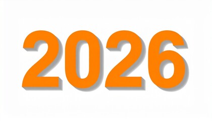 Flat Design Block 2026 with Shadow