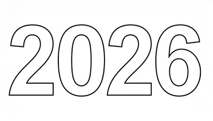 Flat Design 2026 in Clean Outline