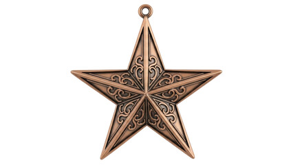 Isolated metal star ornament for festive occasions, a vintage design, Christmas decor item