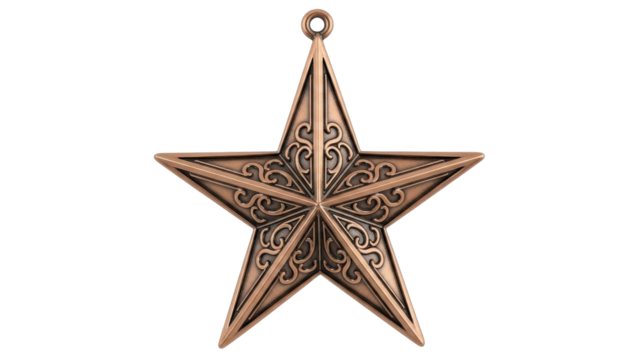 Isolated metal star ornament for festive occasions, a vintage design, Christmas decor item