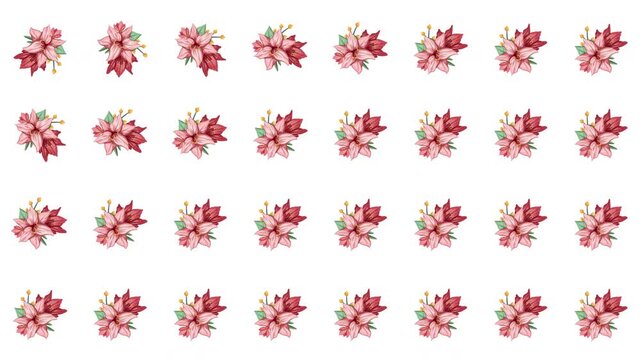A cheerful motion graphic featuring a dense, repeating design of vibrant fuchsia and pink watercolor blooms, excellent for lively spring announcements or event backdrops.