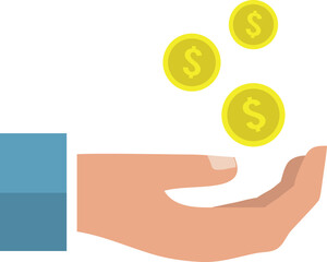 hand holding euro coin