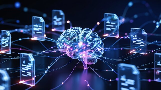 Artificial intelligence brain processing digital document files
