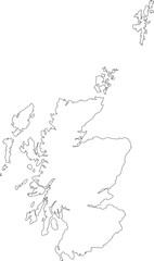 Scotland Map Stroke Outline Minimalist Editable Vector