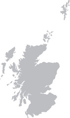 Scotland Map Isolated Grey Silhouette Editable Vector