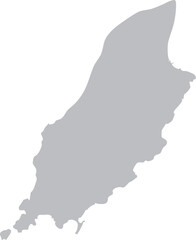 Isle of Man Map Isolated Grey Silhouette Editable Vector © Griffin9678