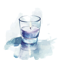 Watercolor painting, An Elegant glass candle holder painting design collection, Hand-painted watercolor style, vectorized, vector set available in EPS, Simple design, EPS format set