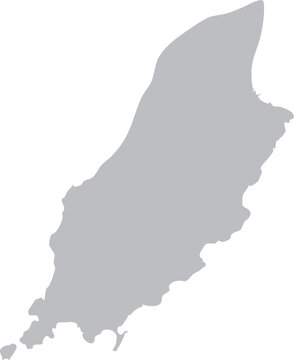Isle of Man Map Isolated Grey Silhouette Editable Vector