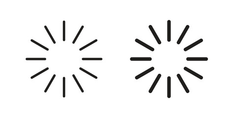 Fototapeta premium Loading icon glyph and line set thin line symbol concept.