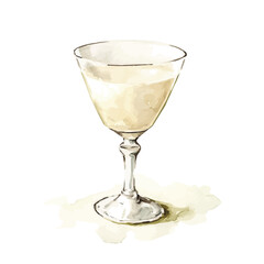 A painting of a glass dessert cup design collection, hand-painted watercolor style, vector set available in EPS, Simple illustration, vectorized