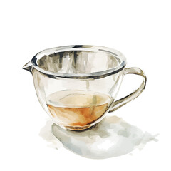 An Elegant glass tea strainer painting design collection, hand-painted watercolor style, vector set available in EPS, Simple illustration, vectorized