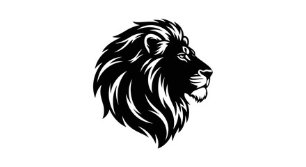 Majestic Lion Head Illustration with Detailed Mane and Powerful Gaze.
