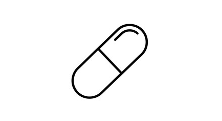 Minimalist Capsule Pill Illustration for Medical and Health Concepts.