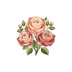 Naklejka premium An isolated bouquet of beautiful red roses serves as a perfect romantic gift symbolizing deep love and natural beauty