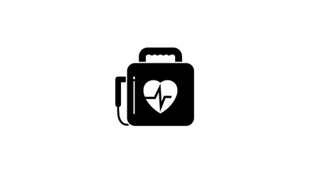 AED Device Icon Symbol of Emergency Medical Care.