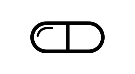Minimalist Capsule Pill Icon for Healthcare and Medicine.