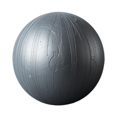 Textured Gray Sphere with Vertical Grooves