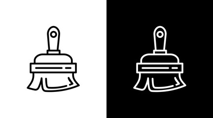 Paint Brush White Icon Set Vector 